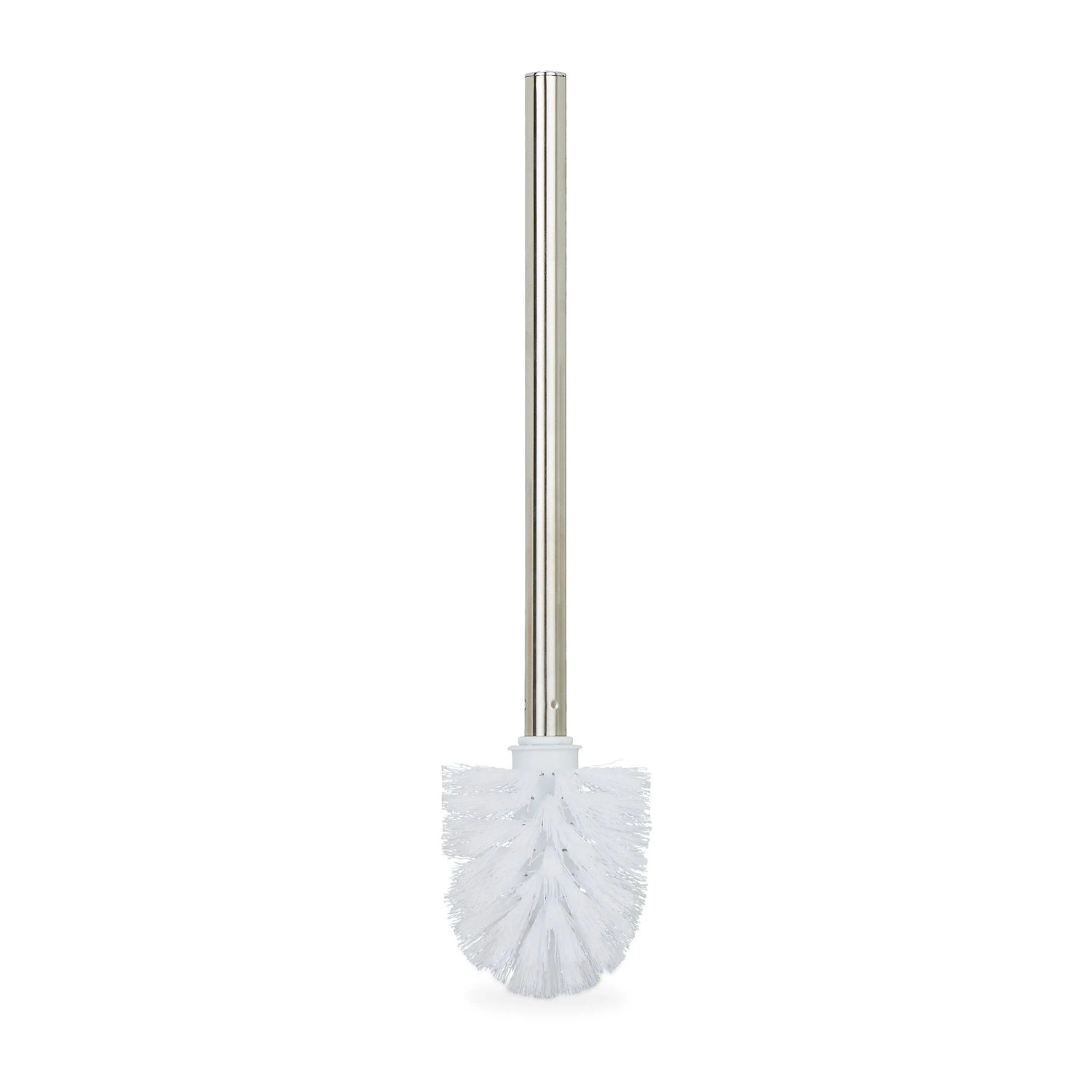 Relaxdays Toilettenbürste 2er Set Kunststoff Edelstahl Weiß Silber Abnehmbar 35 cm x 8 cm 70 g