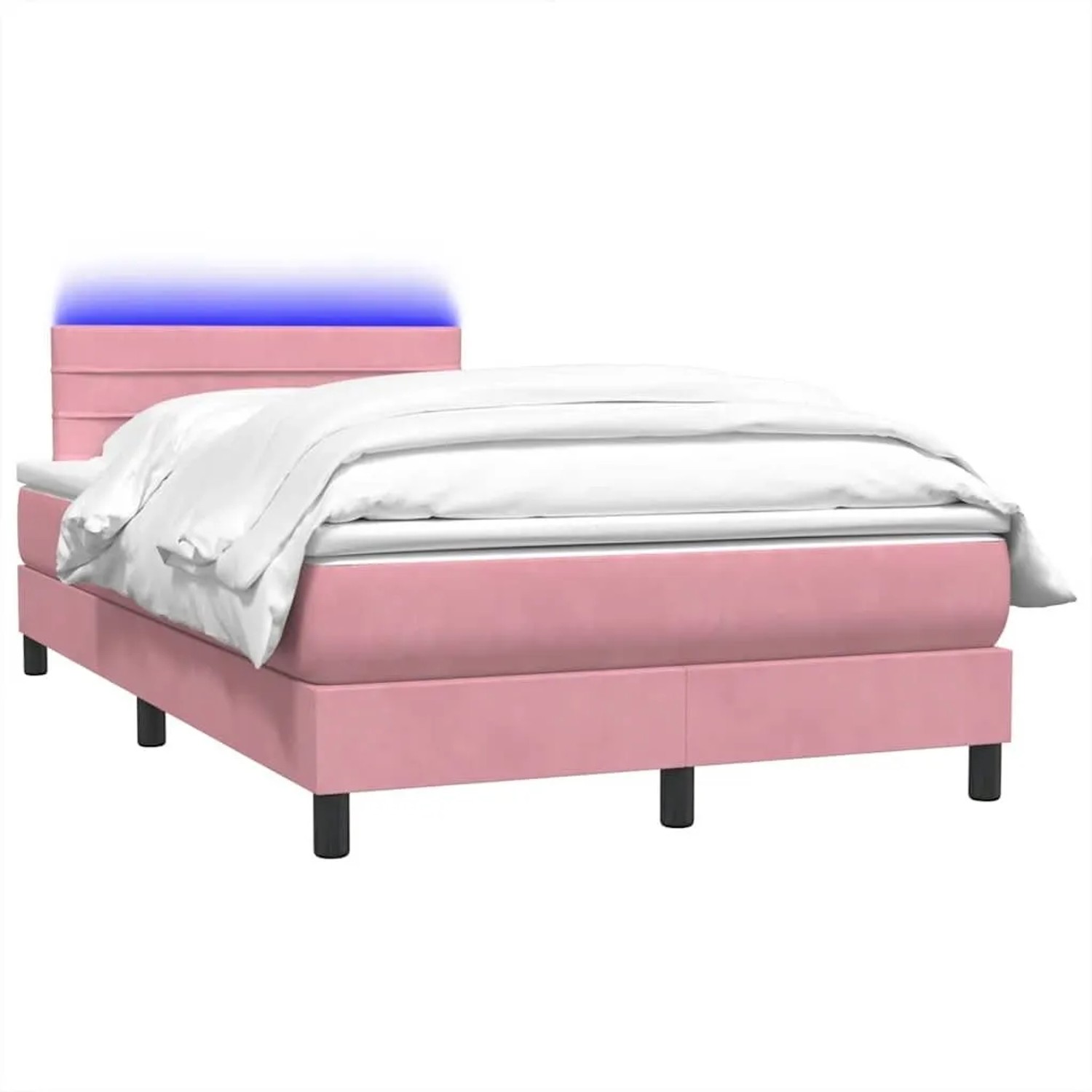 vidaXL Boxspringbett mit Matratze & LED Rosa 120x220 cm Samt 3317024 günstig online kaufen