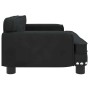 Schwarzes vidaXL Hundebett (70x45x30 cm) aus Samt, Seitenansicht.
