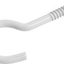 Schraubhaken Gebogen Stahl Verzinkt Kunststoff Weiß 40 mm x 3,0 mm 4 Stück