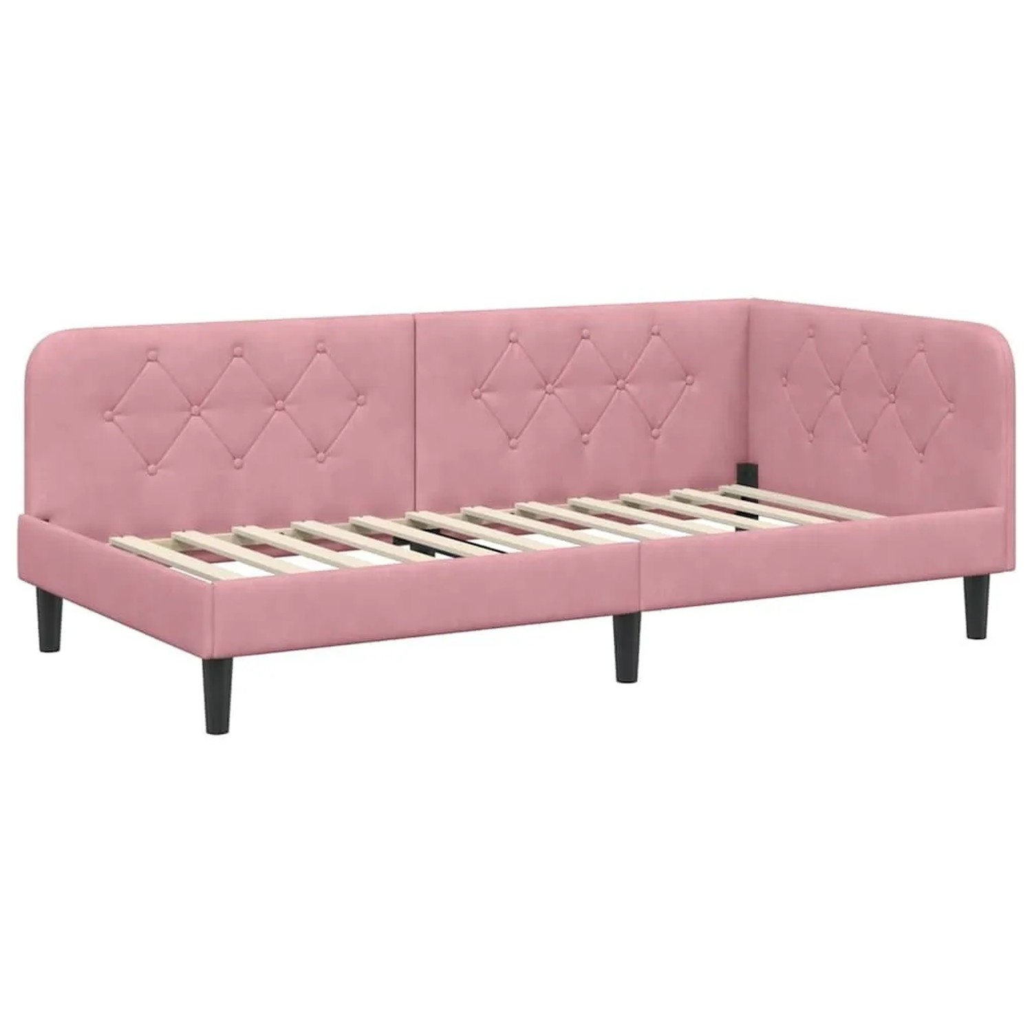 vidaXL Eckbettgestell mit Kopfteil Rosa 100 x 200 cm Samt 42016619 günstig online kaufen