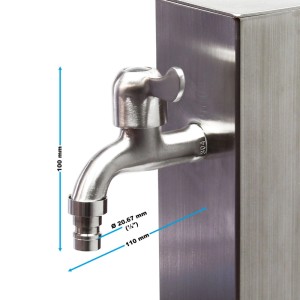 Wiltec Wasserzapfstelle 95 Cm Wassersäule Edelstahl Eckig Garten Zapfsäule