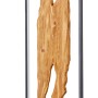 Brilliant LED-Standleuchte Chaumont, 120 cm, schwarz/Holz. Design-Stehlampe mit warmweißem Licht.