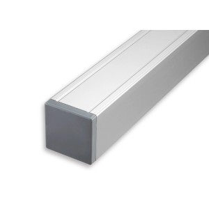 GartenLand Pfosten Classico, Aluminium, 6,8x6,8x186 cm, silber mit Pfostenkappe.