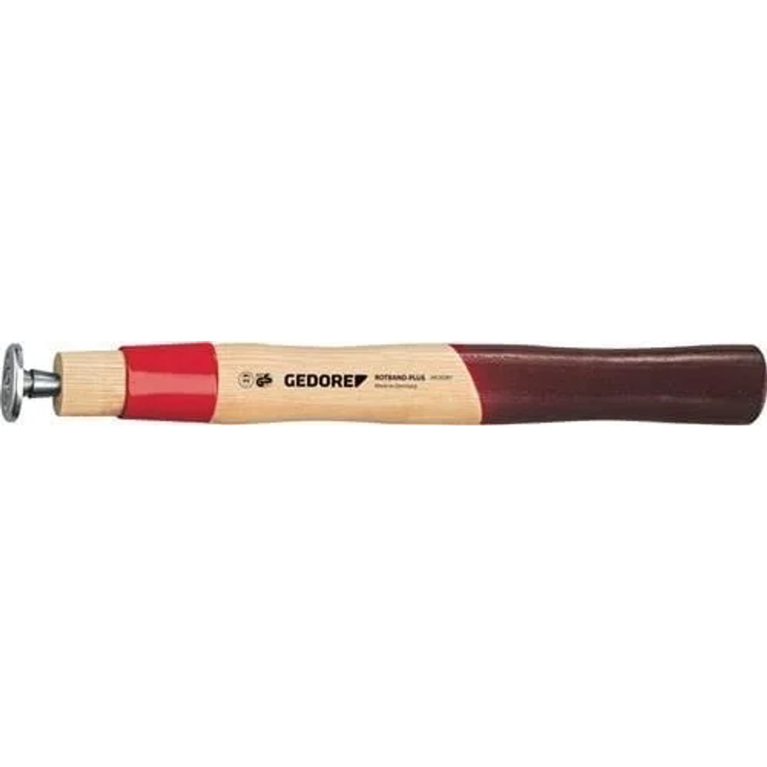 Gedore Schlosserhammerstiel Rotband-Plus aus Hickory, 320 mm, mit rotem Band und Metallkeil. Handwerkzeug Ersatz.