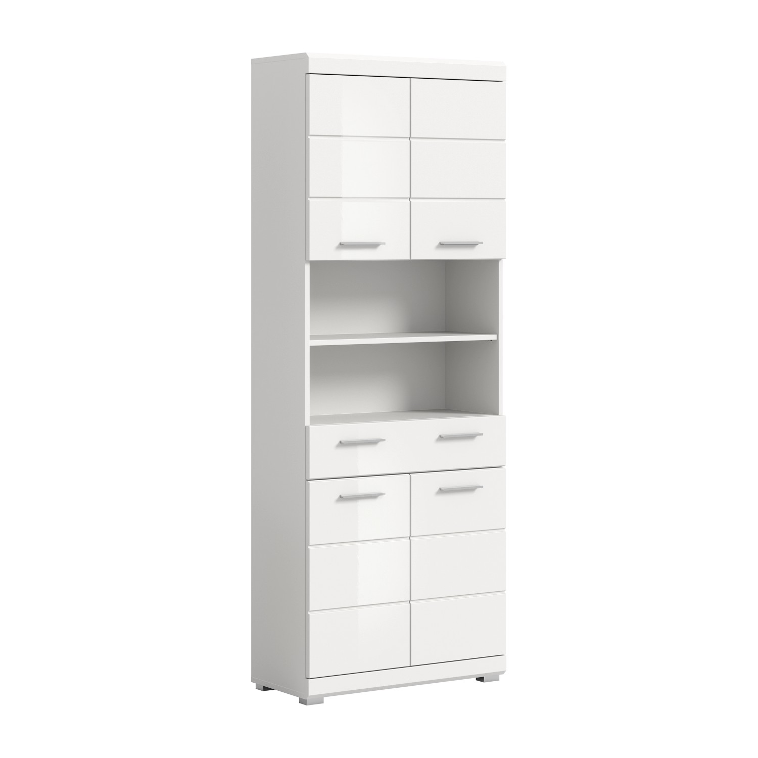 Hochschrank SCHLOONSEE  Breite 74cm  4 Türen  1 Schubkasten  2 offene Fäche günstig online kaufen