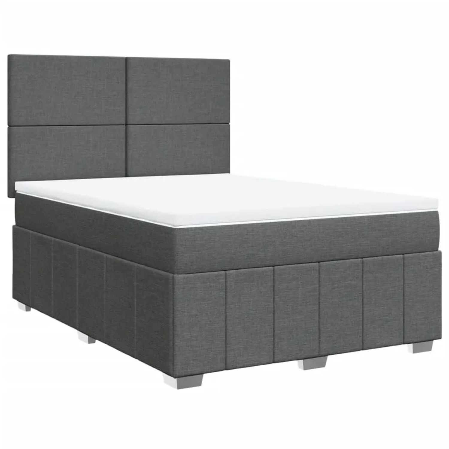 vidaXL Boxspringbett mit Matratze Dunkelgrau 160x200 cm Stoff 3294013 günstig online kaufen