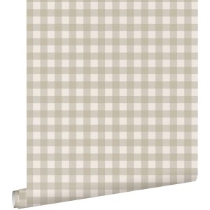ESTAhome Tapete mit Karomuster in Grau, 50x900 cm, für dekorative Wandgestaltung.