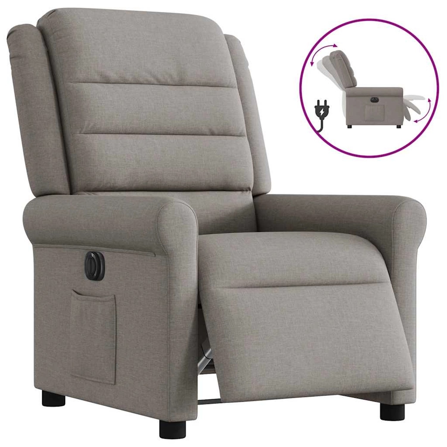 vidaXL Relaxsessel Elektrisch Taupe Stoff 3303301 günstig online kaufen