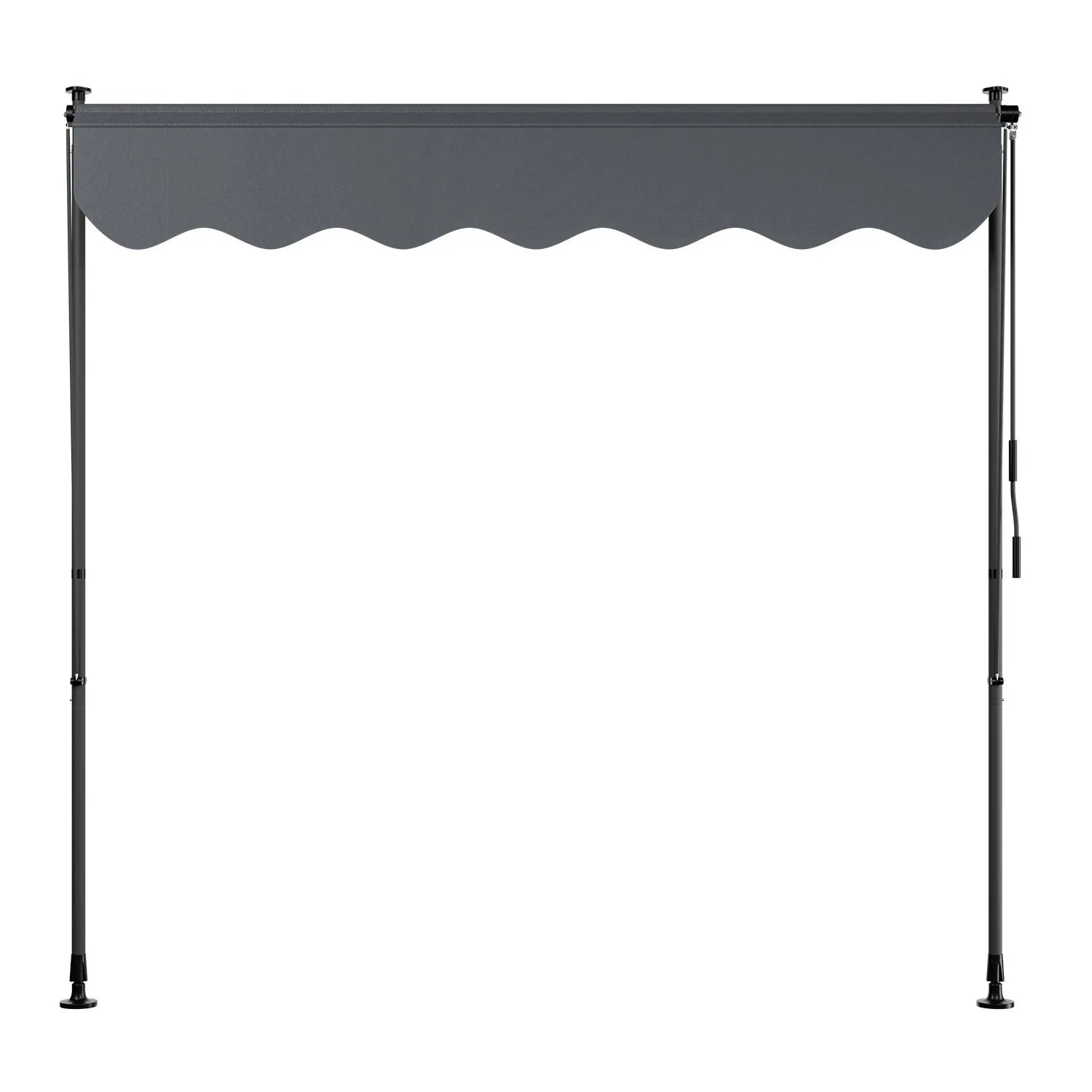 Graue Juskys Klemmmarkise Kapstadt 200x120 cm für Balkon und Terrasse.