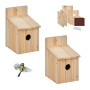 Relaxdays Nistkasten Bausatz 2er Set Tannenholz Natur Mit Türverriegelung 23 cm x 14 cm x 18 cm 560 g