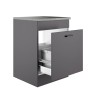 OPTIFIT Spülenunterschrank Kiel420, 60cm, Anthrazit matt mit Auszug für Abfalltrennung.