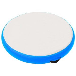 Blaue vidaXL Gymnastikmatte, 100x100x15 cm, aufblasbar mit Pumpe für Sport & Fitness.