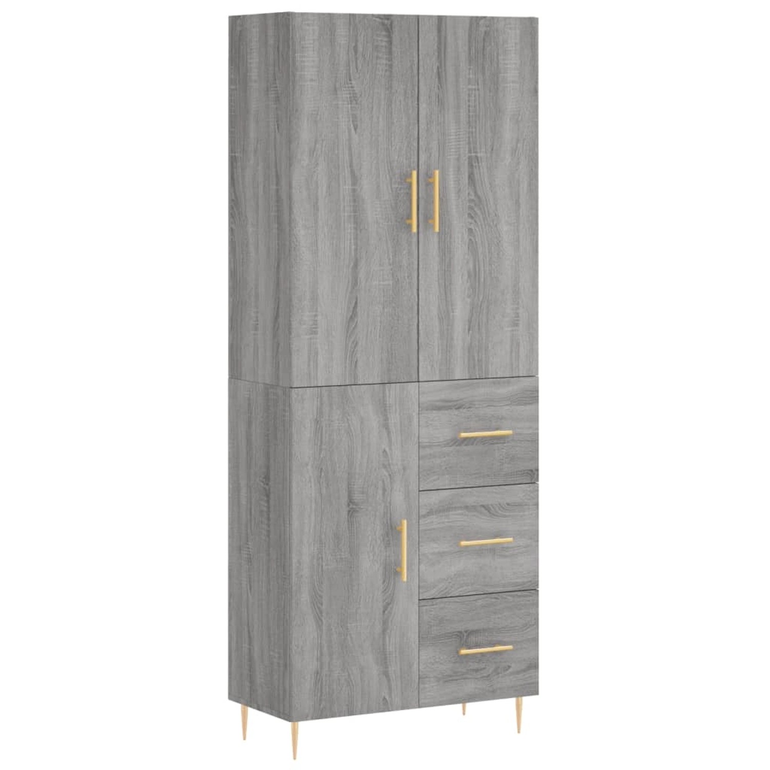 vidaXL Highboard Grau Sonoma 69,5x34x180 cm Holzwerkstoff 3195897 günstig online kaufen