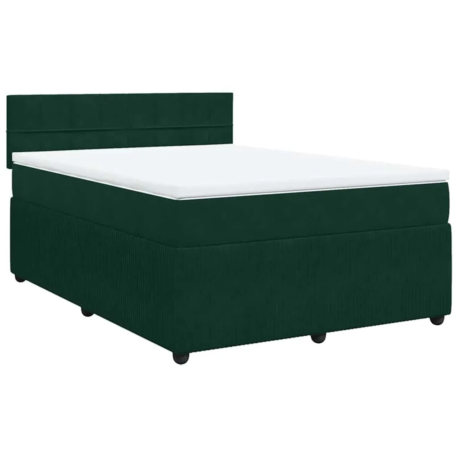 vidaXL Boxspringbett mit Matratze Dunkelgrün 140x200 cm Samt 3287761 günstig online kaufen