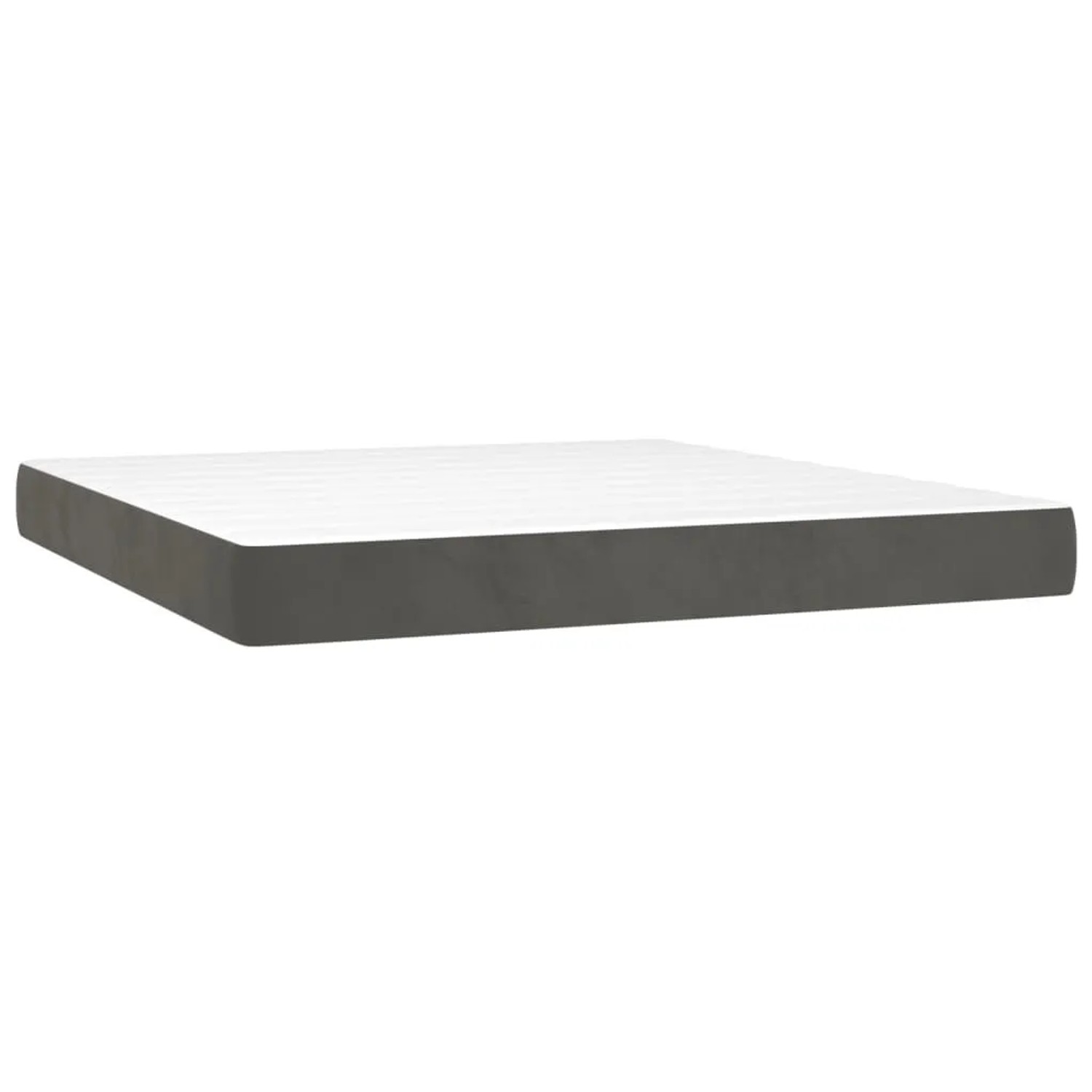 Boxspringbett Matratze, dunkelgrau/weiß, 160x200 cm. Samtbezug, Taschenfederkern. Bequeme Schlafunterlage für Betten.