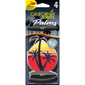 California Scents Lufterfrischer Palm Ice, 4er-Pack. Autopflege mit sommerlichem Palmendesign.