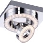 Moderne LED-Deckenleuchte Tim in Chrom, quadratisch mit drehbarem Leuchtring.