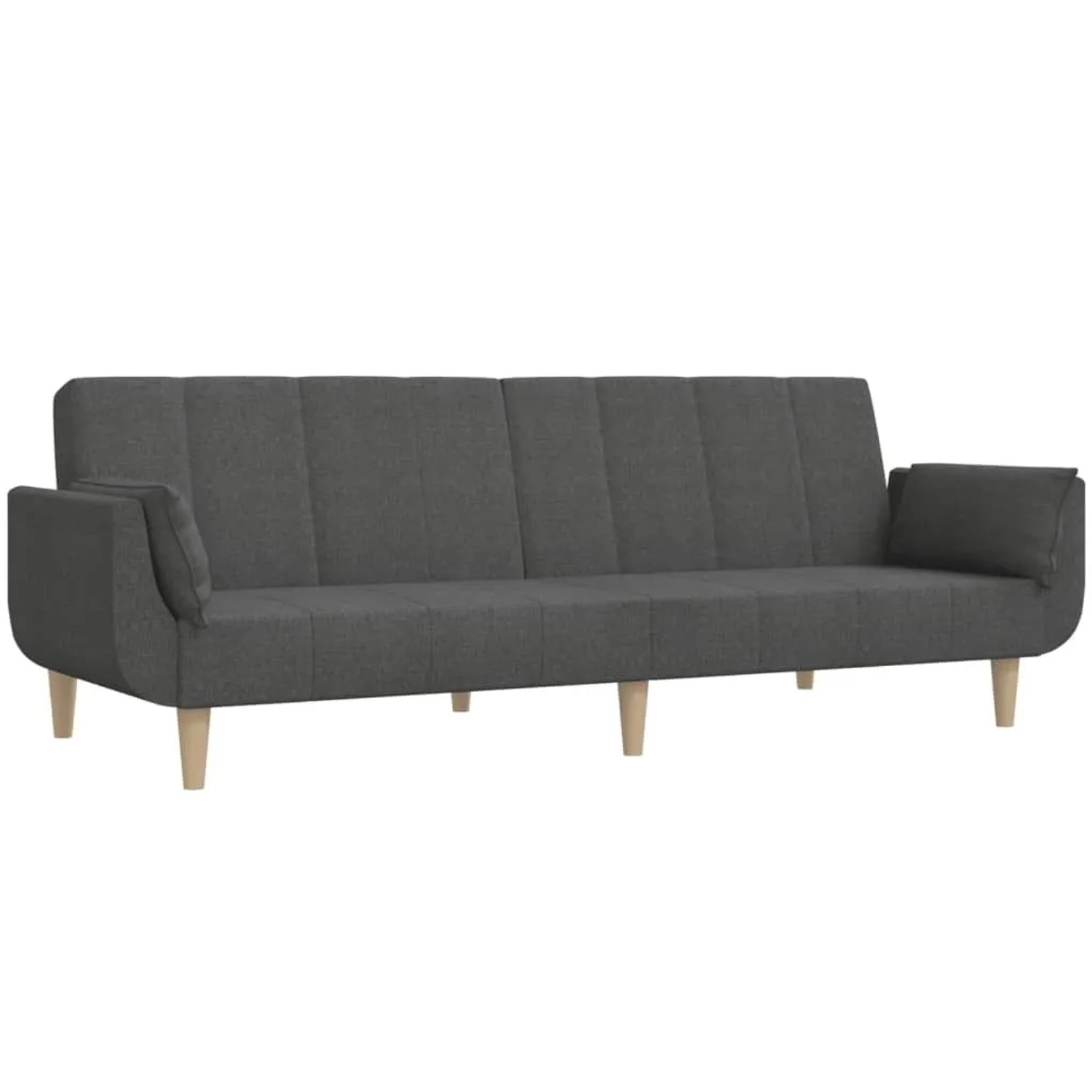 vidaXL Schlafsofa 2-Sitzer mit 2 Kissen Dunkelgrau Stoff 375870 günstig online kaufen