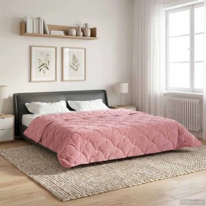 vidaXL Sommerdecke Rosa 200 x 240 cm Mikrofaser und Teddy-Fleece 42026197