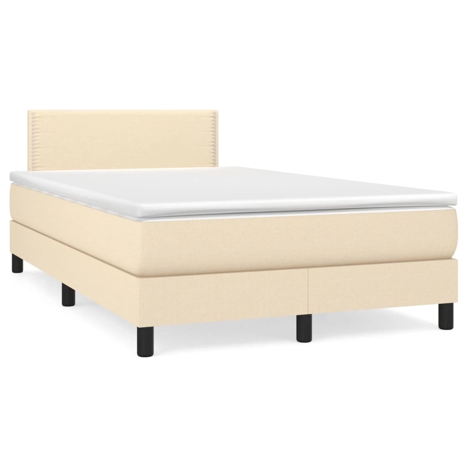 vidaXL Boxspringbett Boxspringbett mit Matratze Creme 120x200 cm Stoff Bett günstig online kaufen