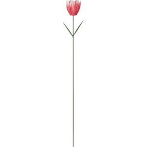 Gartenstecker Tulpe aus Eisen, pink, 95cm hoch. Dekorative Gartendeko für Beet und Balkon.
