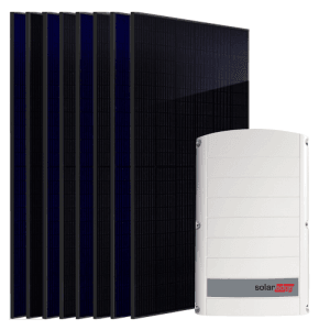 SUNNIVA 4 kW Solaranlage mit 8 Fullblack Bifacial Modulen und SolarEdge Wechselrichter.