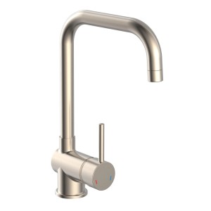 Eisl Spültischarmatur Futura in Edelstahloptik, Einhebelmischer mit schwenkbarem Auslauf.