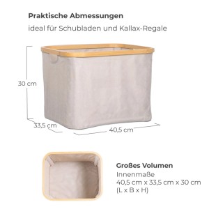 osoltus Faltbox Wäschebox Wäschekorb Nelson Bambus Beige 40 cm