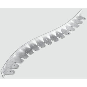 Gebogene, graue Scherf Rasenkante Alu-Light, 121 cm lang, für eine saubere Gartengestaltung.