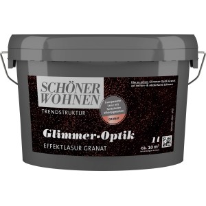 Schöner Wohnen Glimmer-Optik Effektlack Granat, 1 Liter Gebinde.
