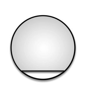 Runder DSK Design LED-Lichtspiegel Silver Cosmos, Ø 80 cm, mit schwarzem Rahmen.