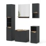 Vicco Badmöbel-Set Marelle, 5-teilig, Anthrazit/Eiche Artisan: Spiegelschrank, Waschbeckenunterschrank und Hochschränke.