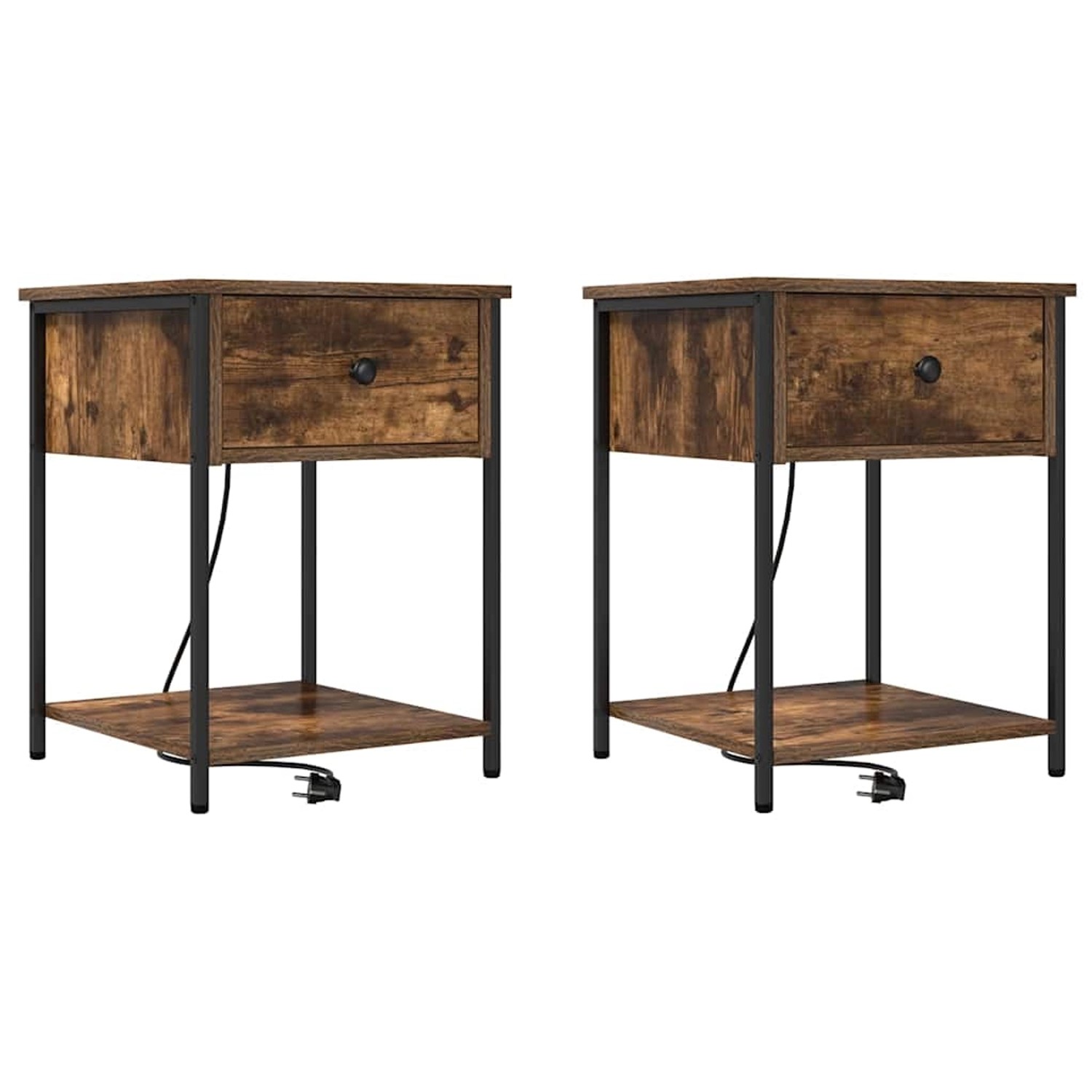 vidaXL Nachttisch 2 Stk Räuchereiche 42 x 41 x 56 cm Holzwerkstoff 859425 günstig online kaufen