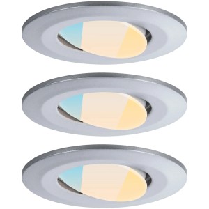 Paulmann LED Einbaustrahler Calla WhiteSwitch 3er Set Chrom Matt