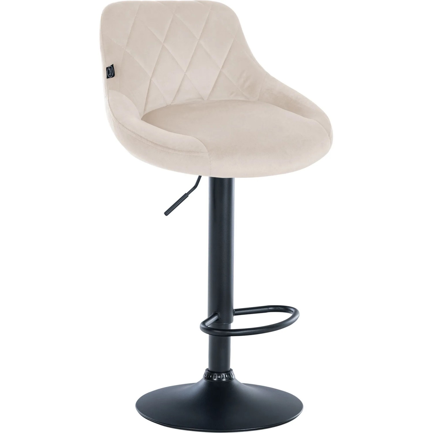 CLP Barhocker Lazio Samt Creme/Schwarz