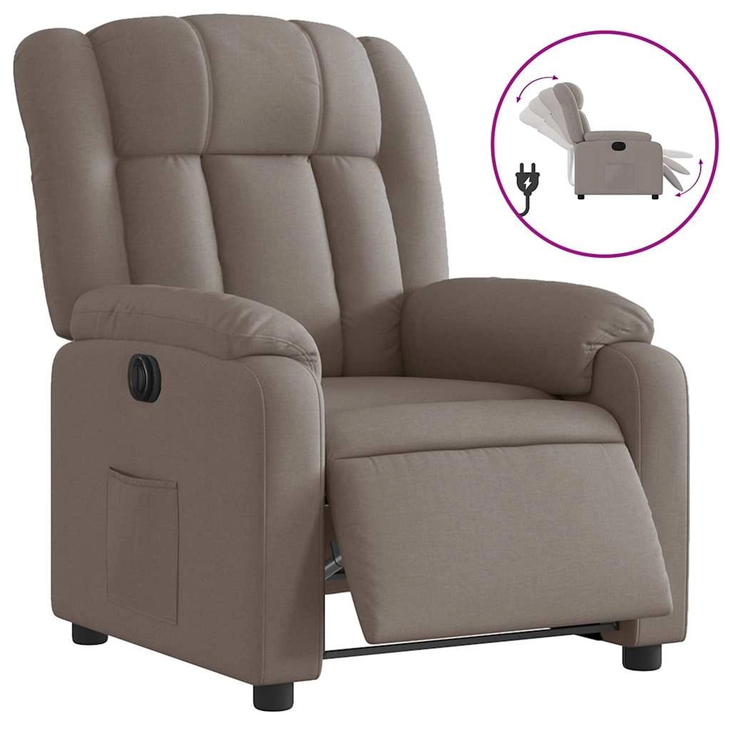 vidaXL Relaxsessel Elektrisch Taupe Stoff 3205300 günstig online kaufen