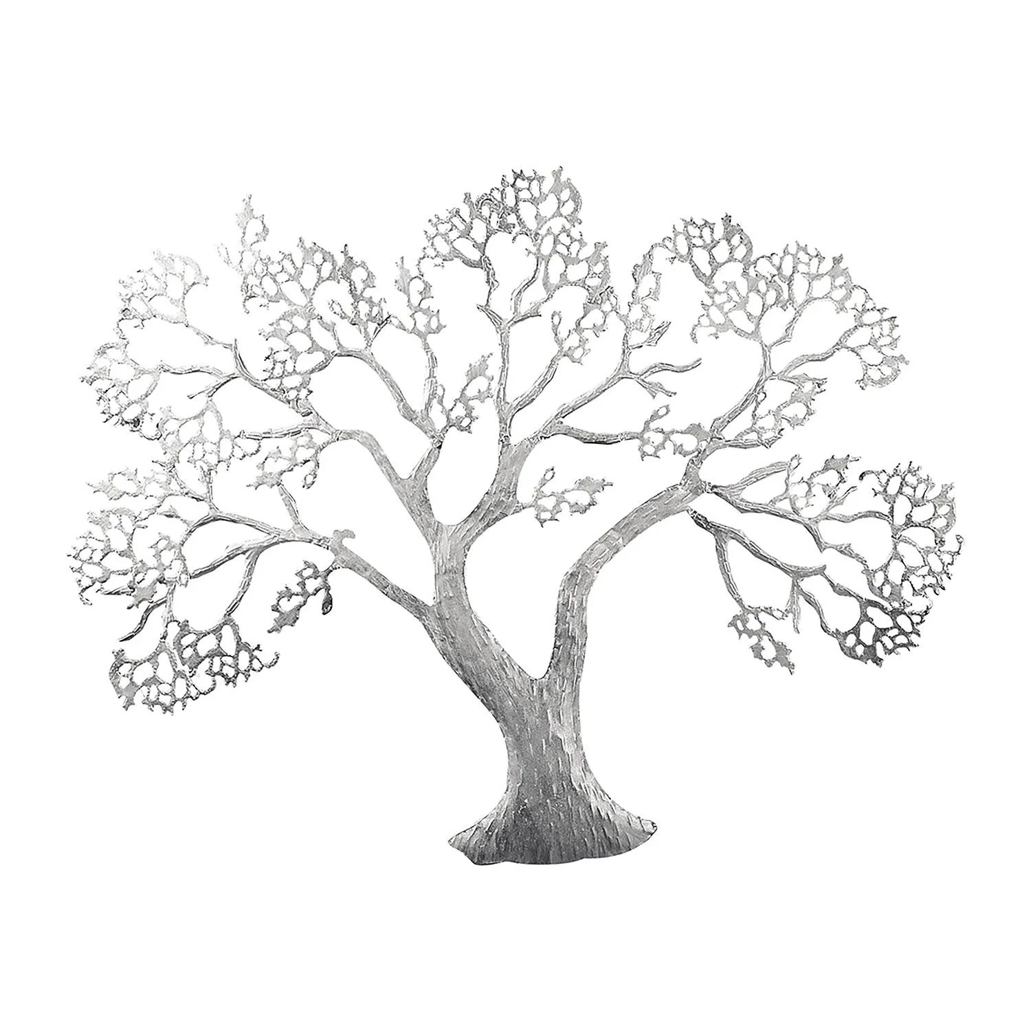 Gilde Wandrelief Baum Silberfarben 62 cm x 78 cm