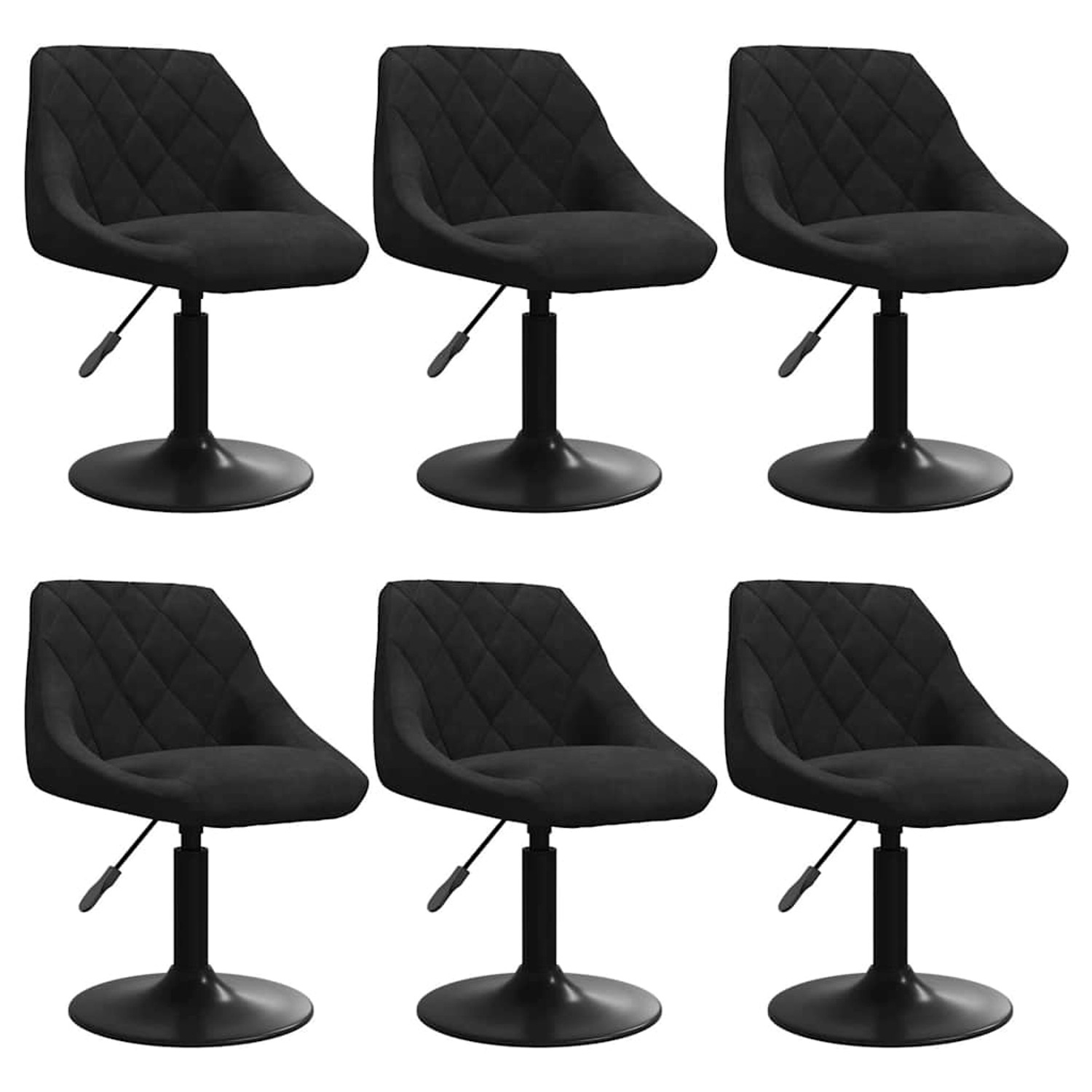 vidaXL Esszimmerstühle 6 Stk Drehbar Schwarz Samt 3088799