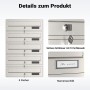 Wiltec 5Er Briefkastenanlage Edelstahl 556X270X1500Mm Standbriefkasten Post_7