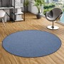Runder, dunkelblauer Snapstyle Feinschlingen Velour Teppich Strong, 200cm Durchmesser.