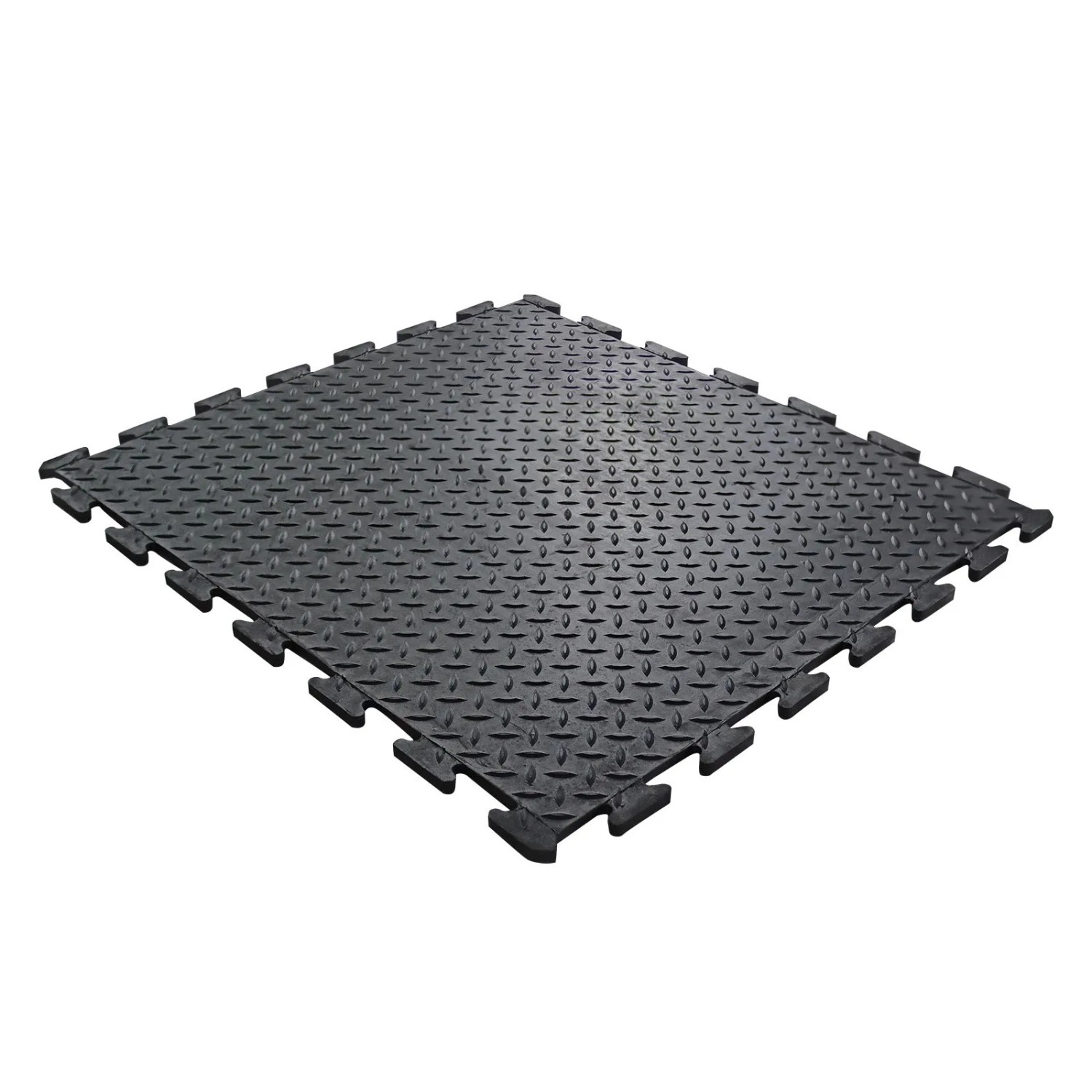 PROREGAL Anti-Ermüdungs-Gummifliese Zentralstück BxL 80x70cm Stärke 1,2cm Schwarz