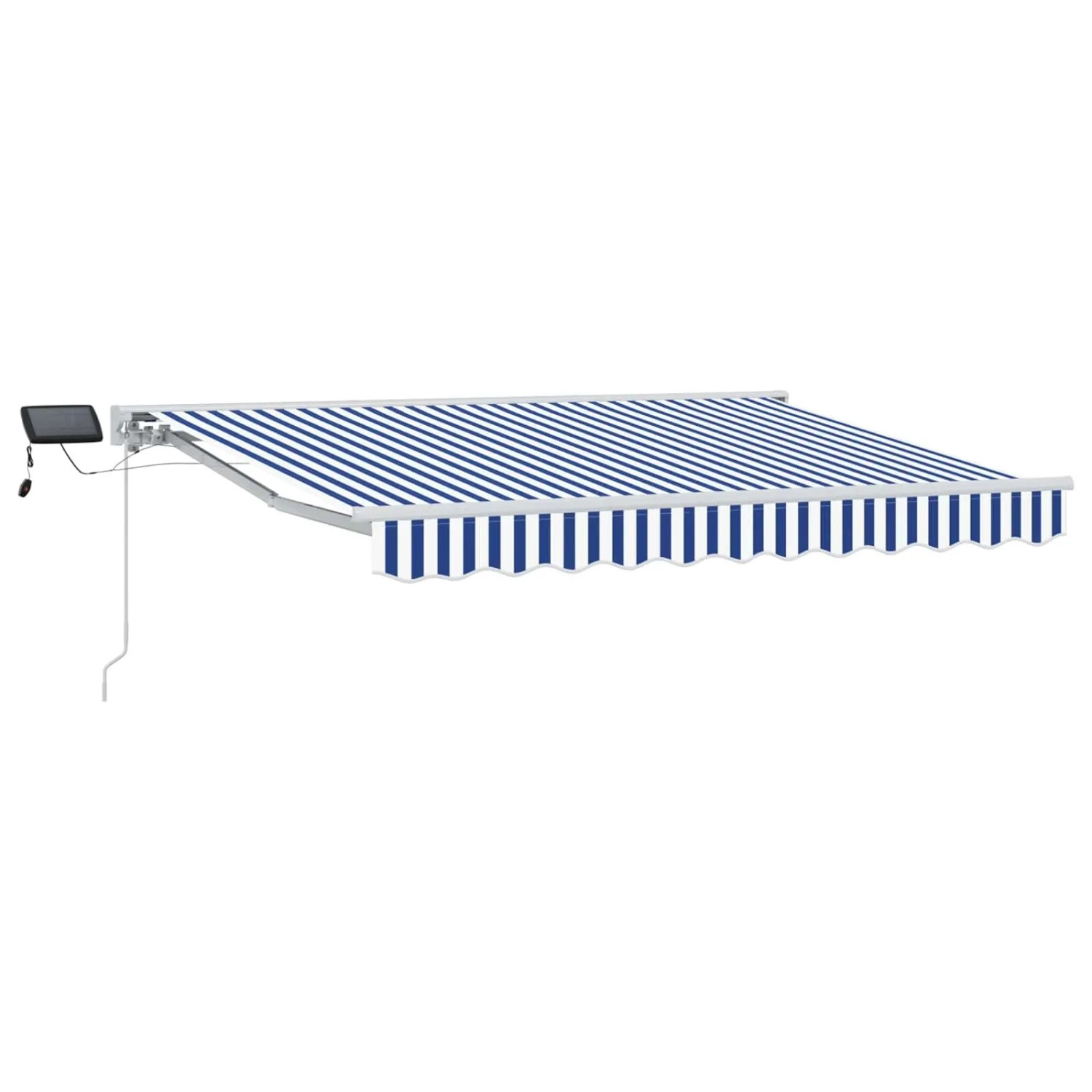 vidaXL Manueller Markisenrahmen mit LEDs Blau und Weiß 2,5 x 2 m 3420496