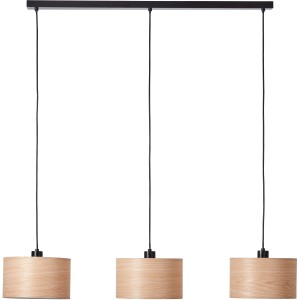 Brilliant Pendelleuchte Romm, 3-flammig, Holz/Schwarz, für den Innenbereich.