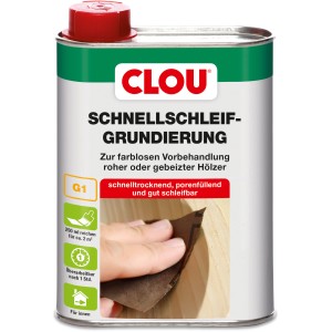 Dose Clou Schnellschleif-Grundierung Transparent 250ml für Holzlasuren.