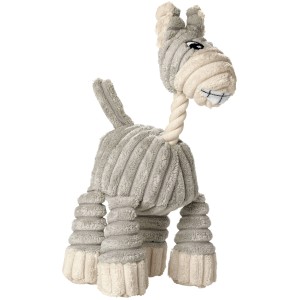 Beiges Hundespielzeug Esel „Huggly Zoo“ von Hunter, 25 cm, aus Cord mit Tauhals.