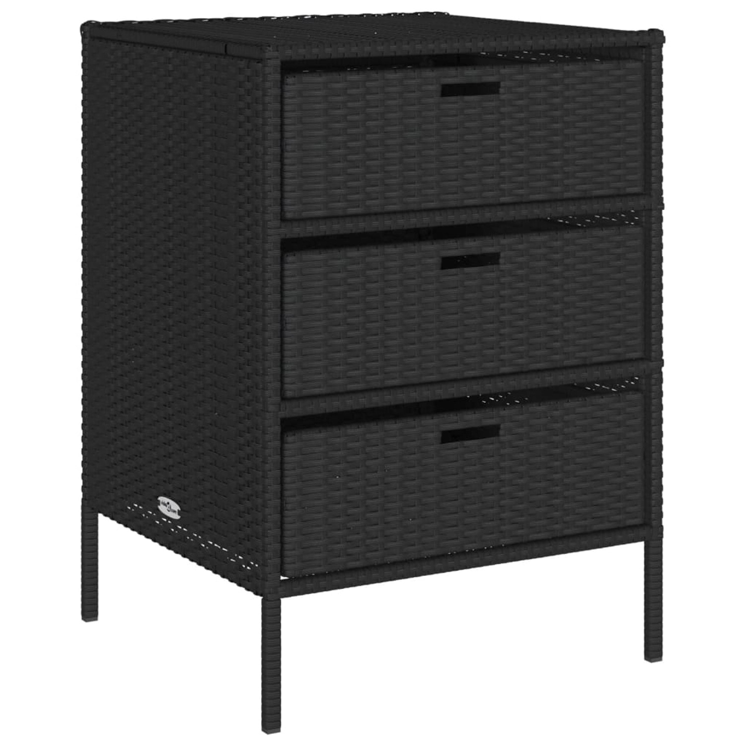 VidaXL Gartenschrank Schwarz 55x59x80 cm Poly Rattan günstig online kaufen