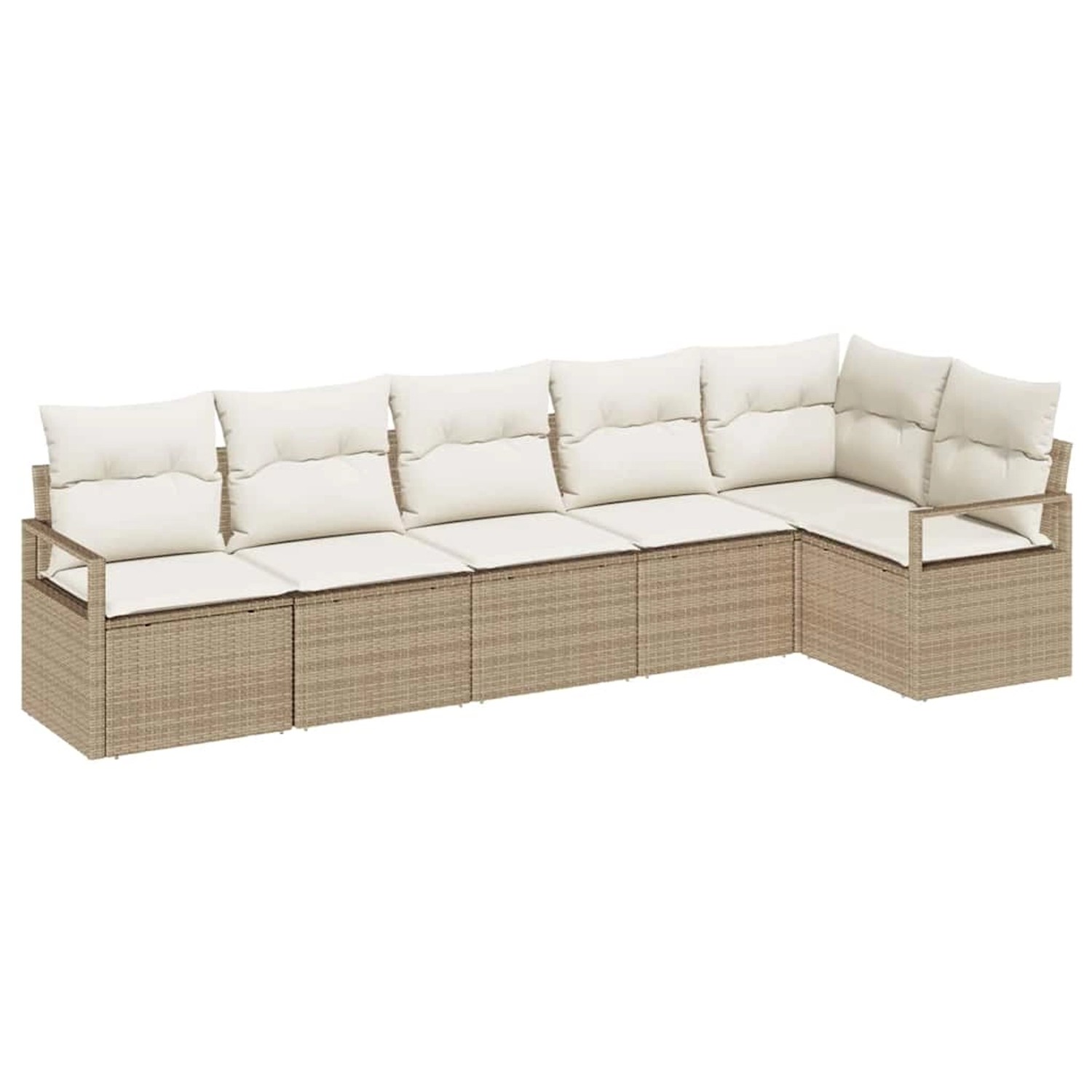 vidaXL 6-Teiliges Gartensofa-Set mit Kissen in Beige aus Poly Rattan 334640 günstig online kaufen