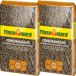 Zwei Säcke Floragard Blähton/Tongranulat, je 25 l, für Hydrokultur und Drainage.