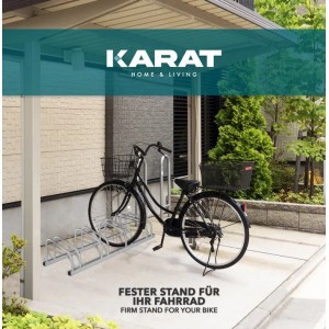 KARAT Fahrradständer Linus Silber für 3 Fahrräder, zur Boden- oder Wandmontage.
